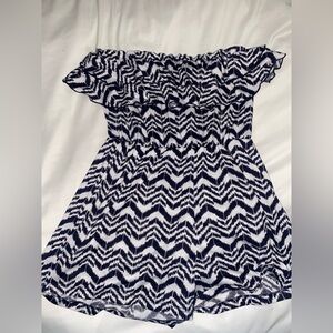 Forever 21 Black and White Chevron Romper
